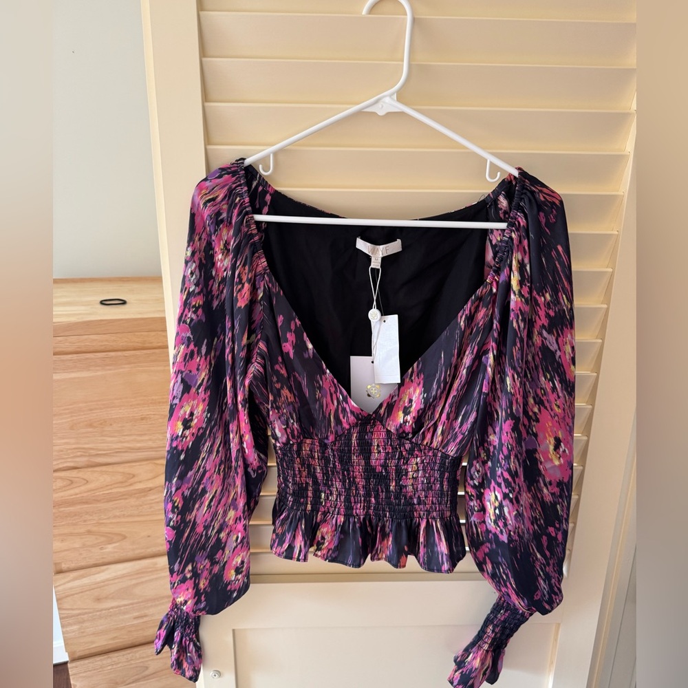 Balloon Sleeve Satin Blouse